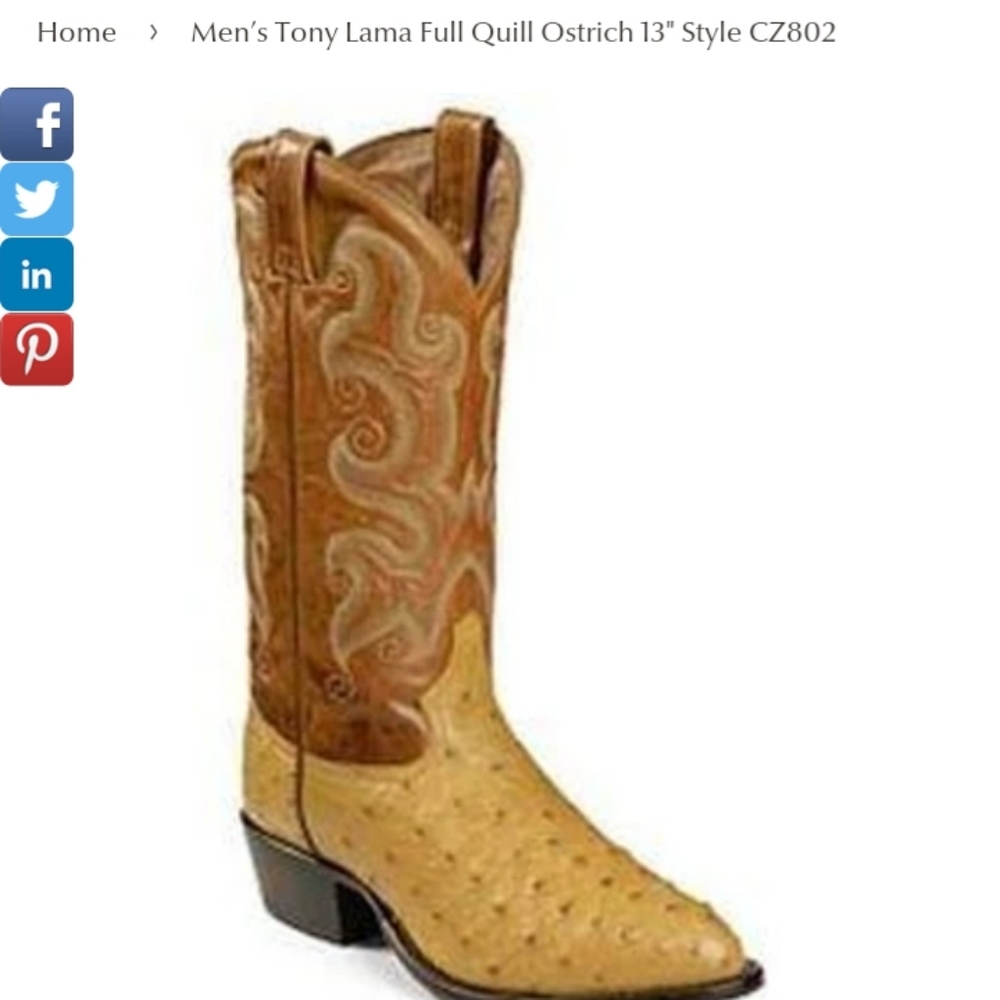 Tony lama ostrich boots